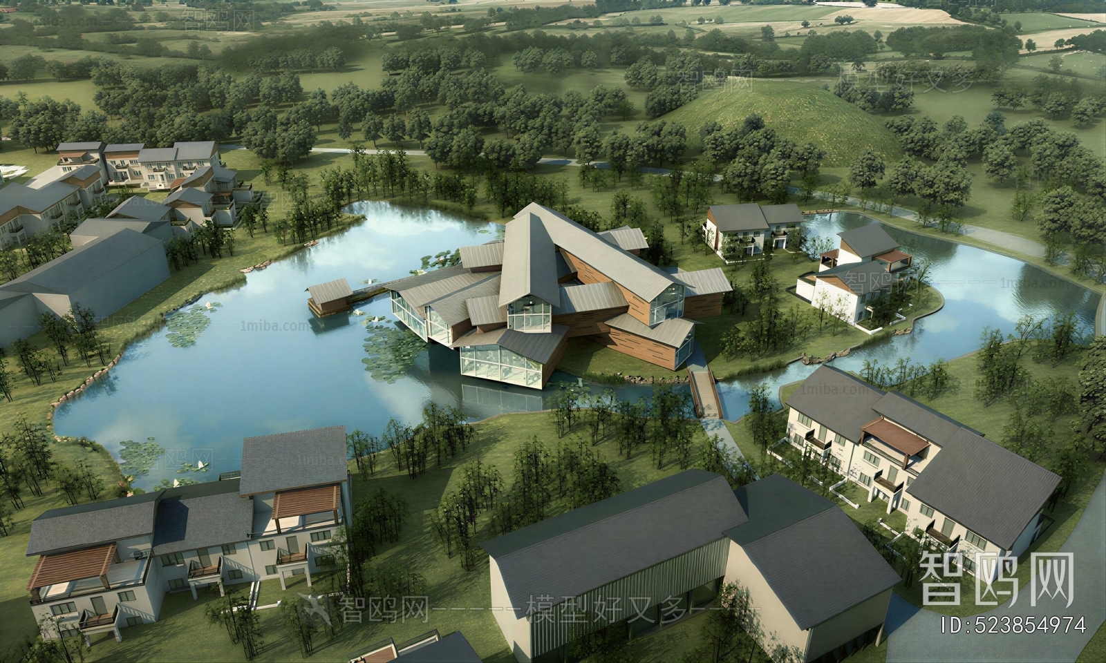 Modern Architectural Bird's-eye View Planning