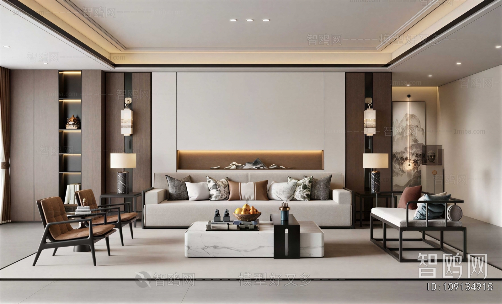 New Chinese Style A Living Room