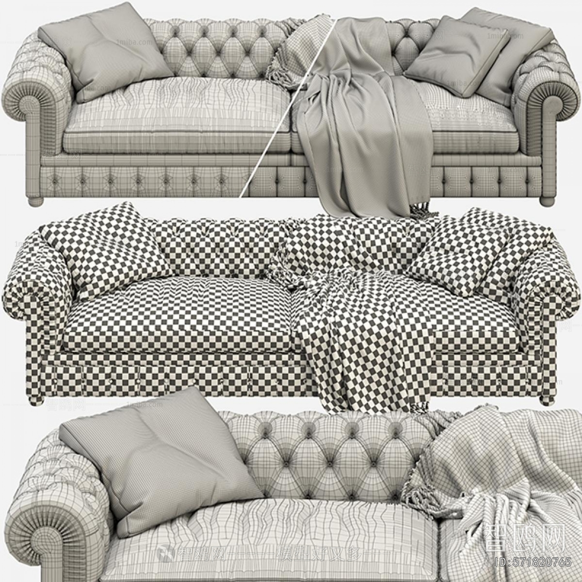 American Style Three-seat Sofa