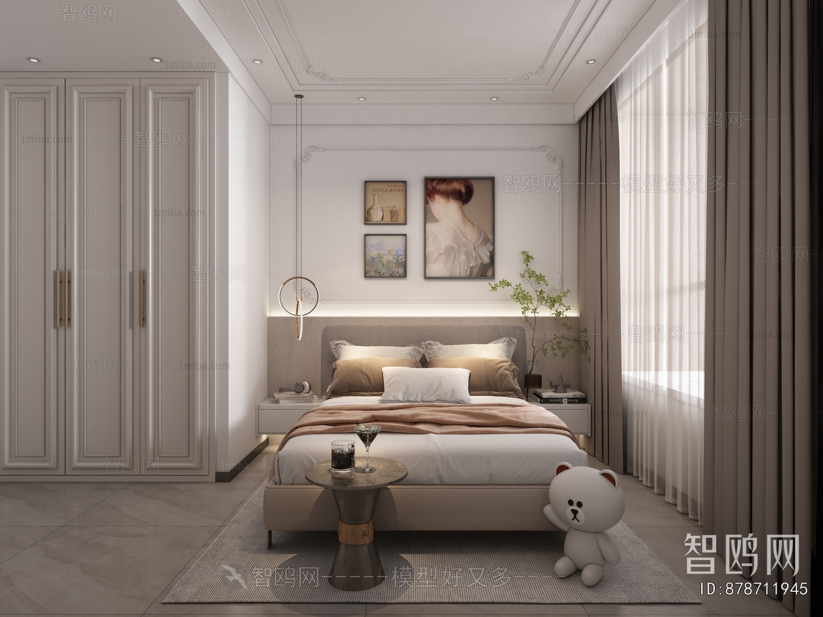 Simple European Style Bedroom