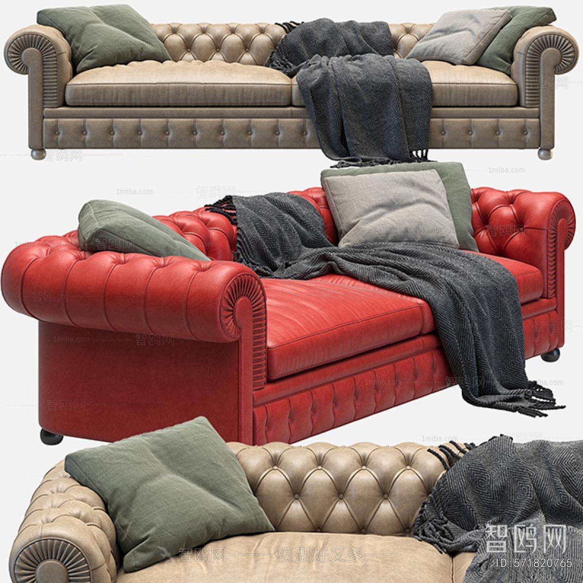 American Style Three-seat Sofa