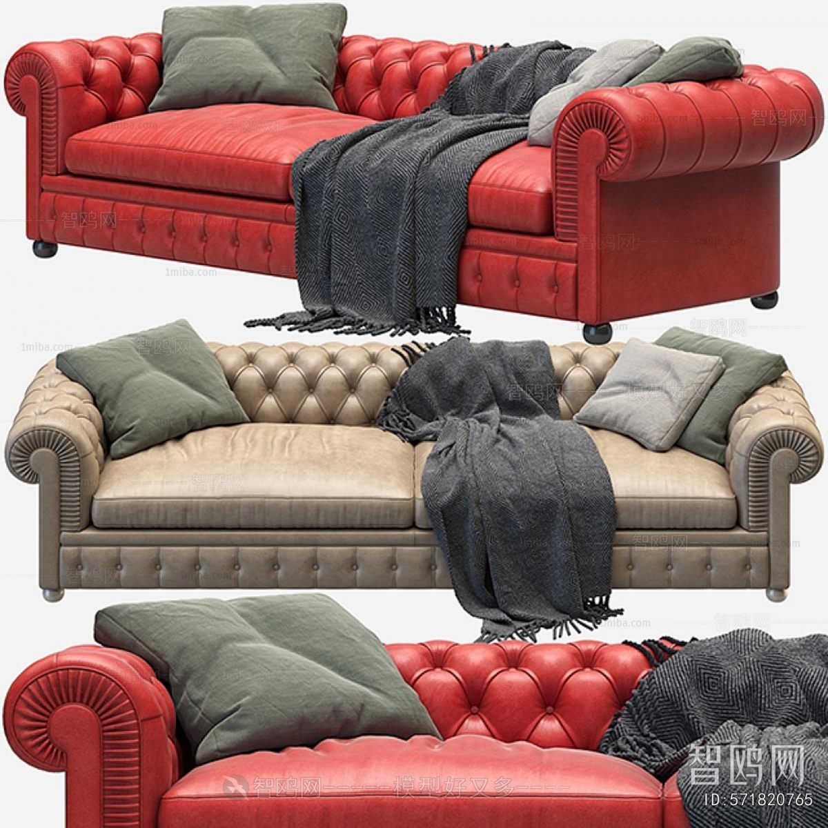 American Style Three-seat Sofa