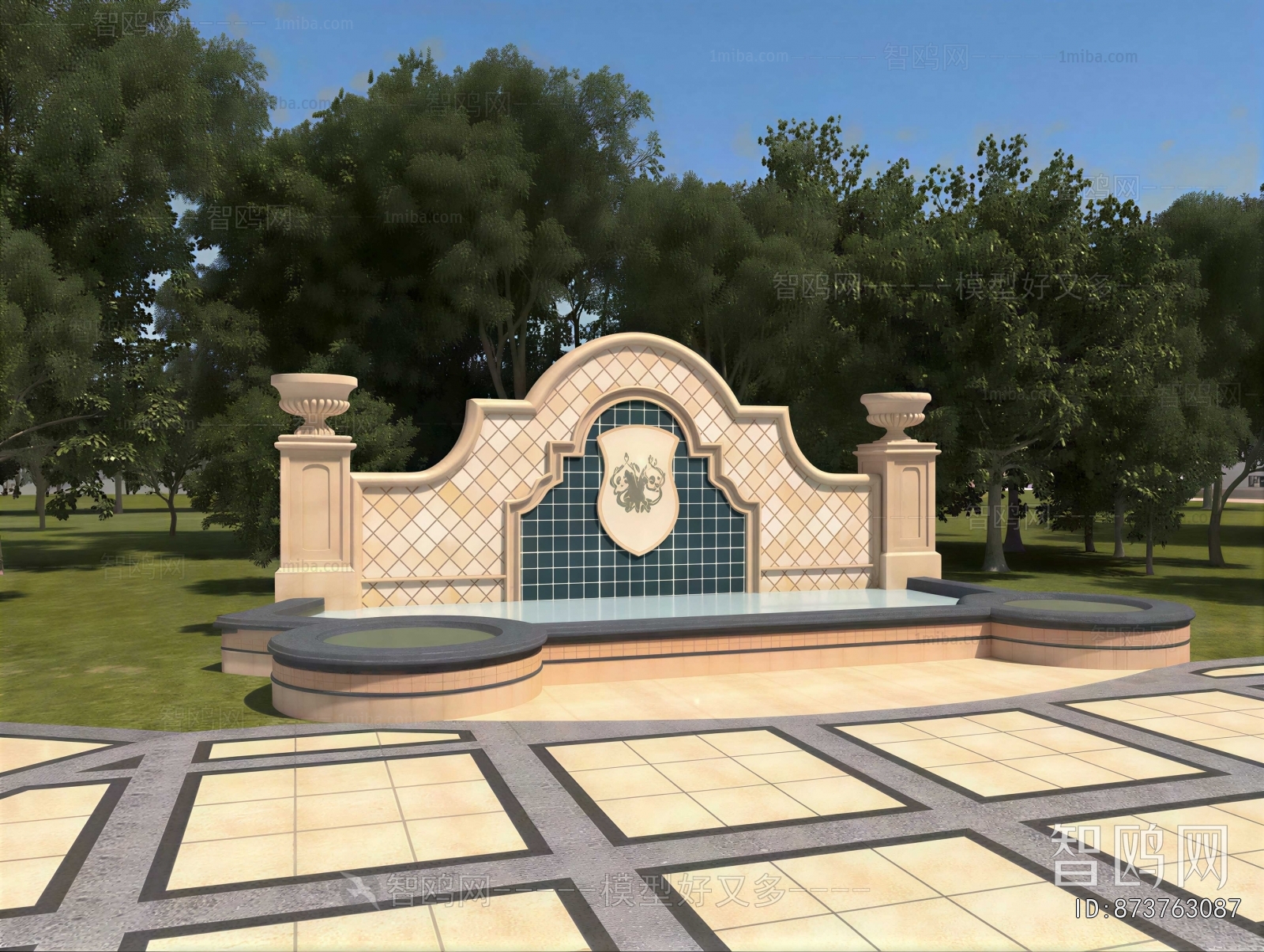 European Style Courtyard/landscape