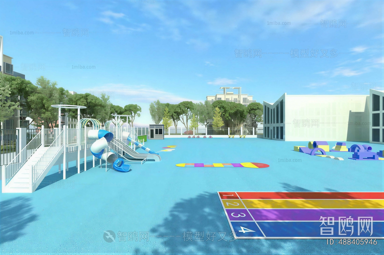 Modern Outdoor Space In Kindergarten