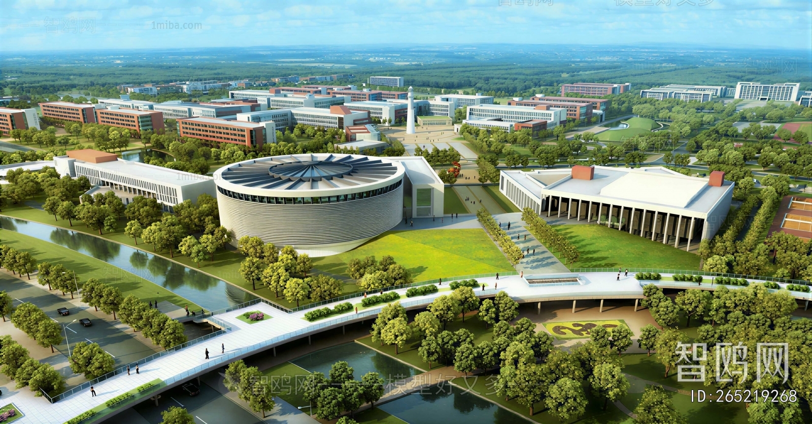 Modern Architectural Bird's-eye View Planning