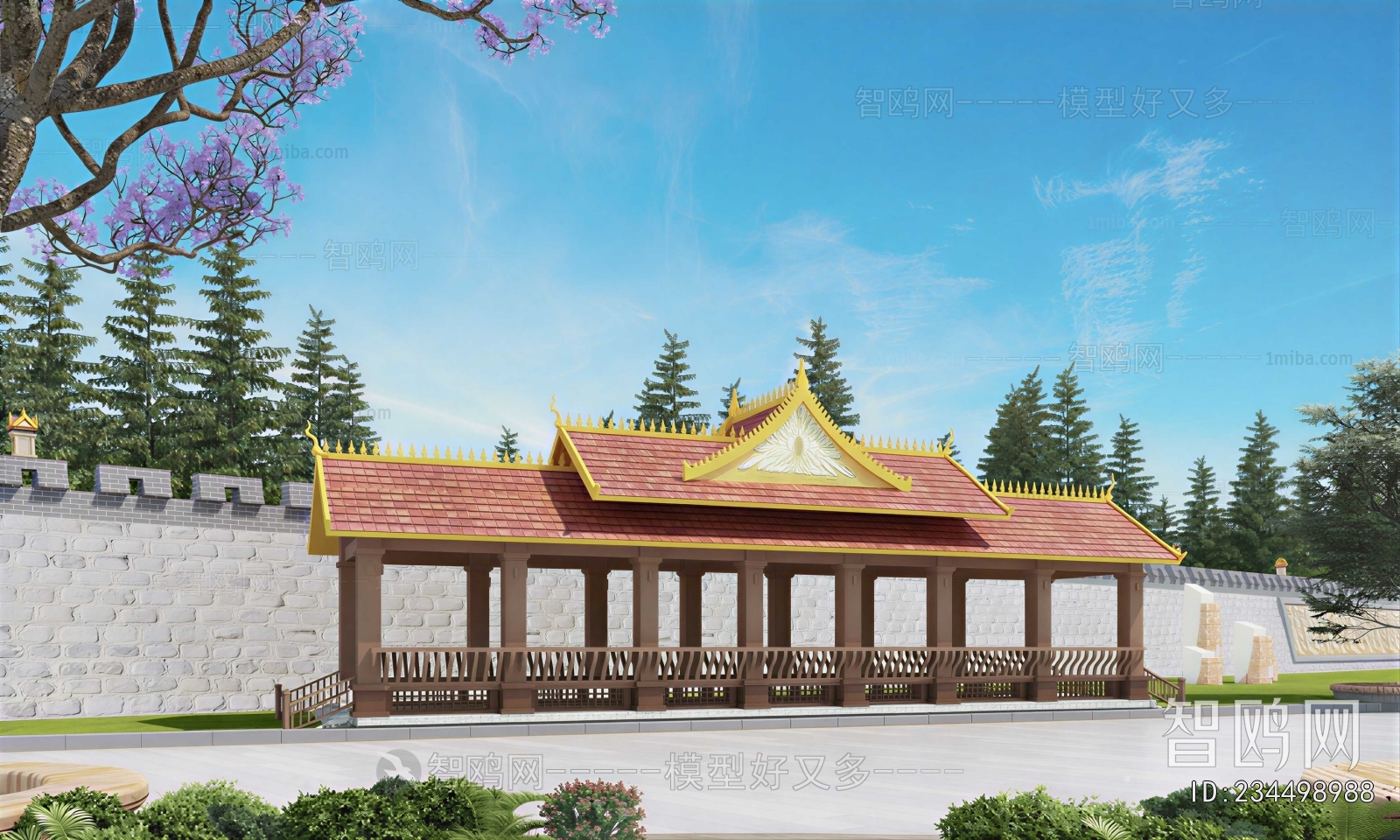 Southeast Asian Style Ancient Architectural Buildings
