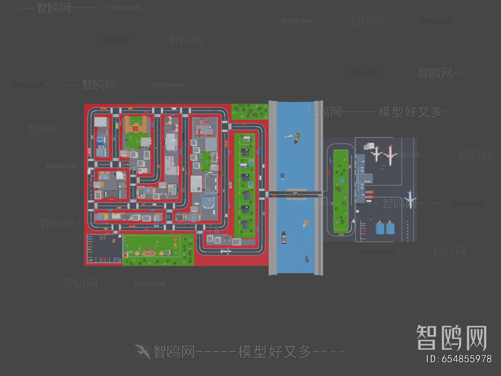 Modern Architectural Bird's-eye View Planning