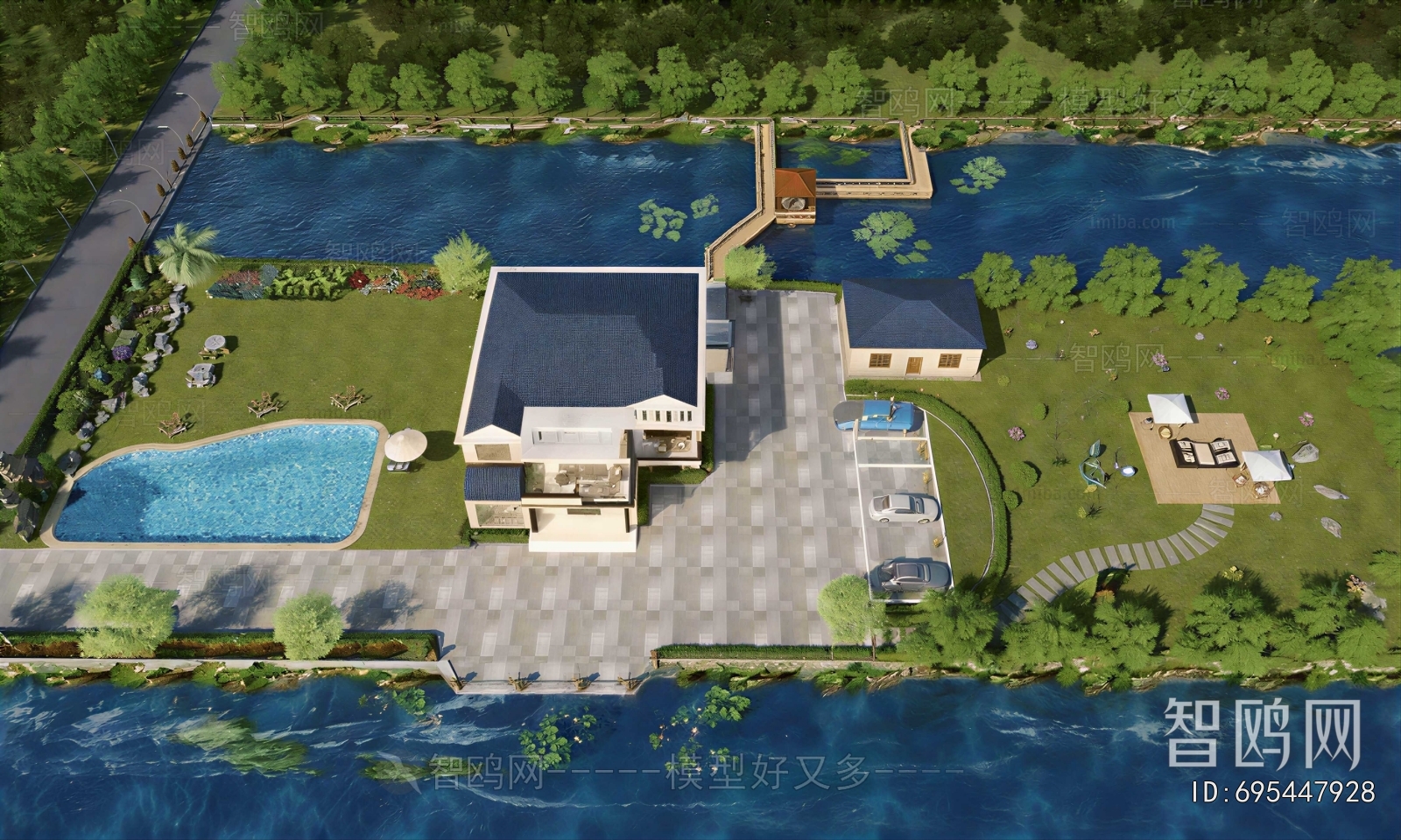 Modern Architectural Bird's-eye View Planning