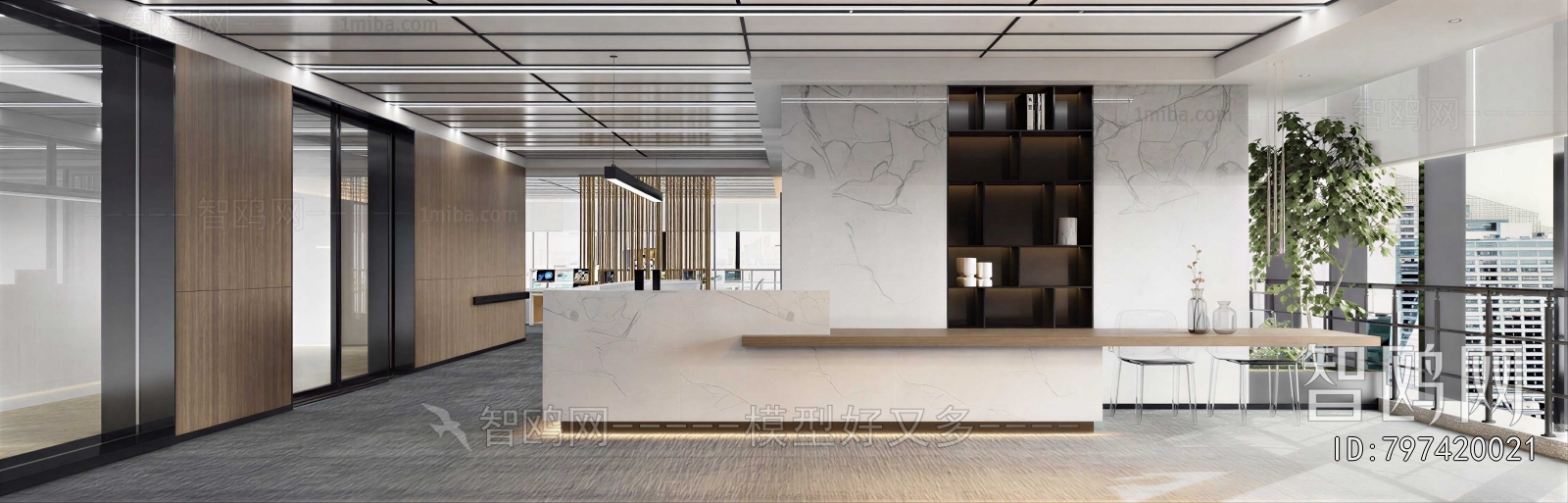 Modern Office Reception Desk