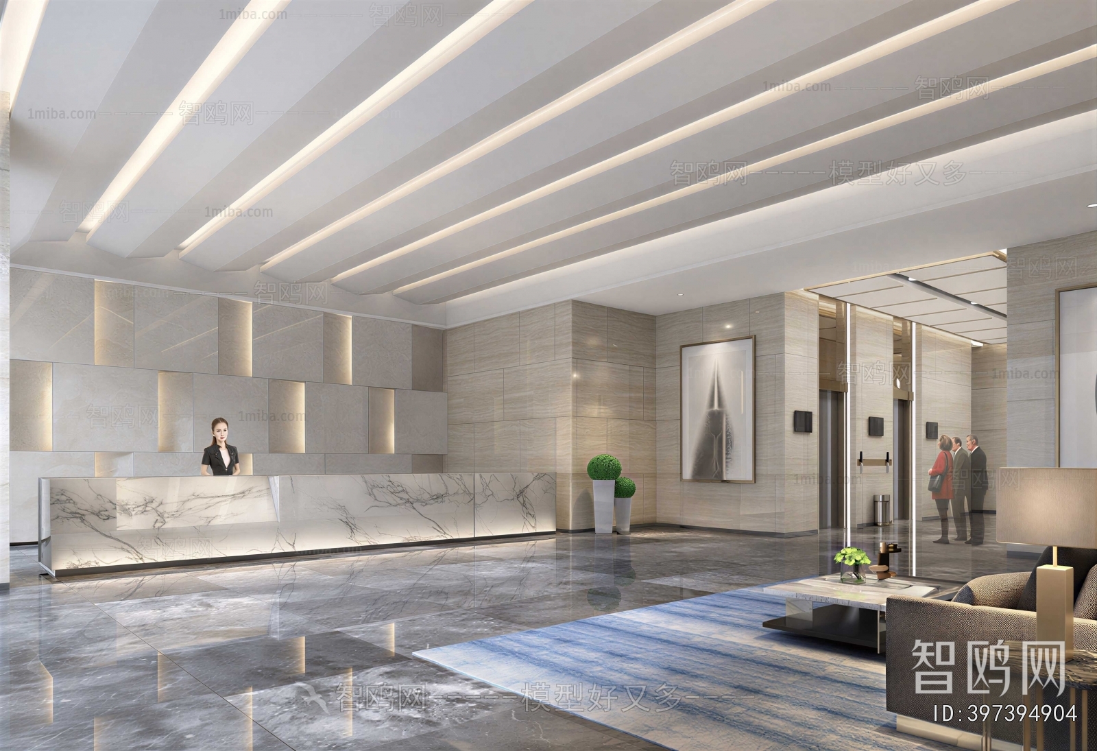 Modern Office Reception Desk