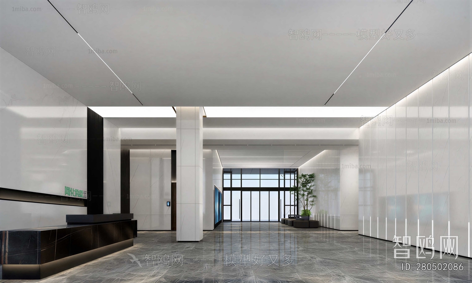 Modern Office Reception Desk
