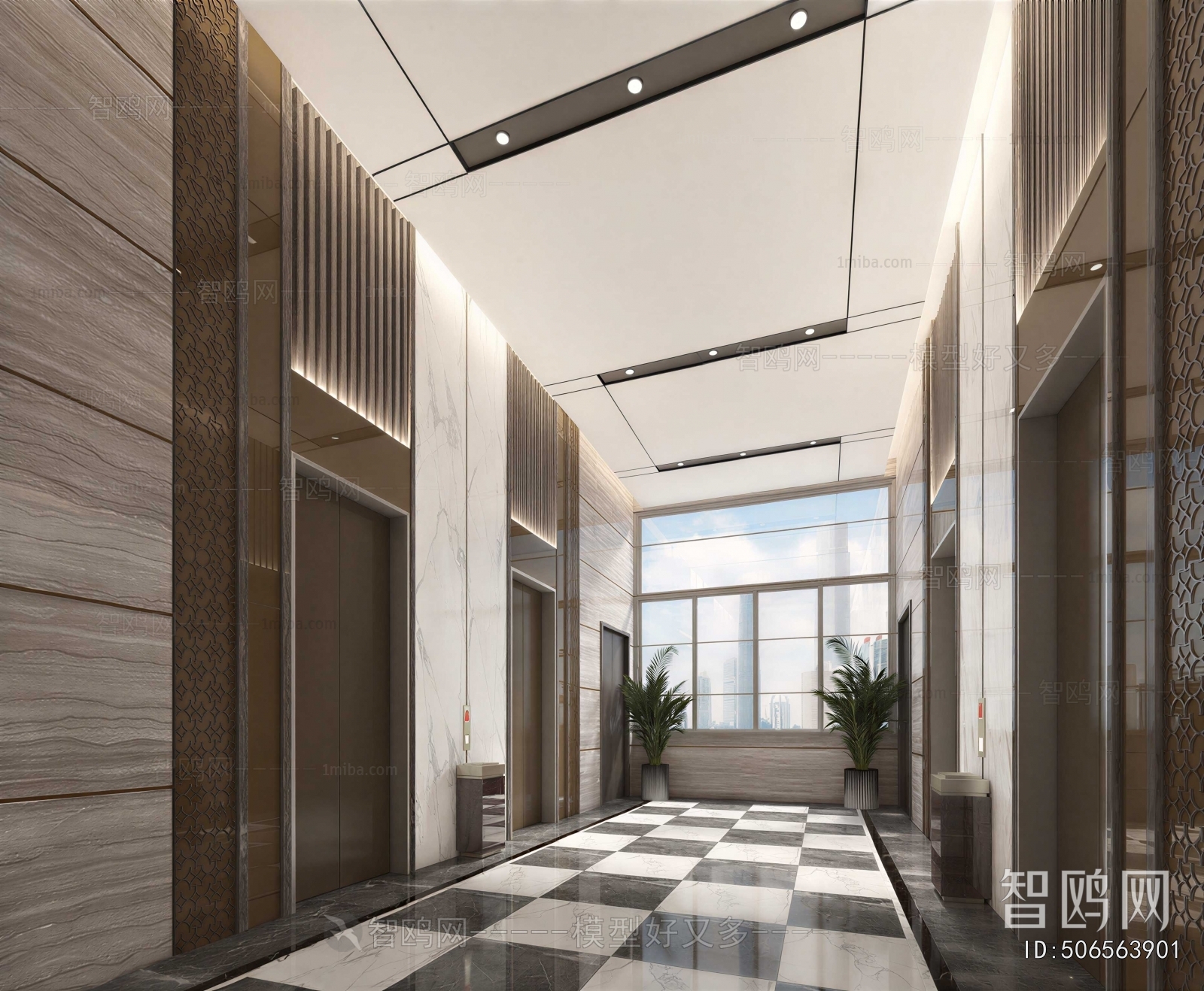 Modern Office Elevator Hall
