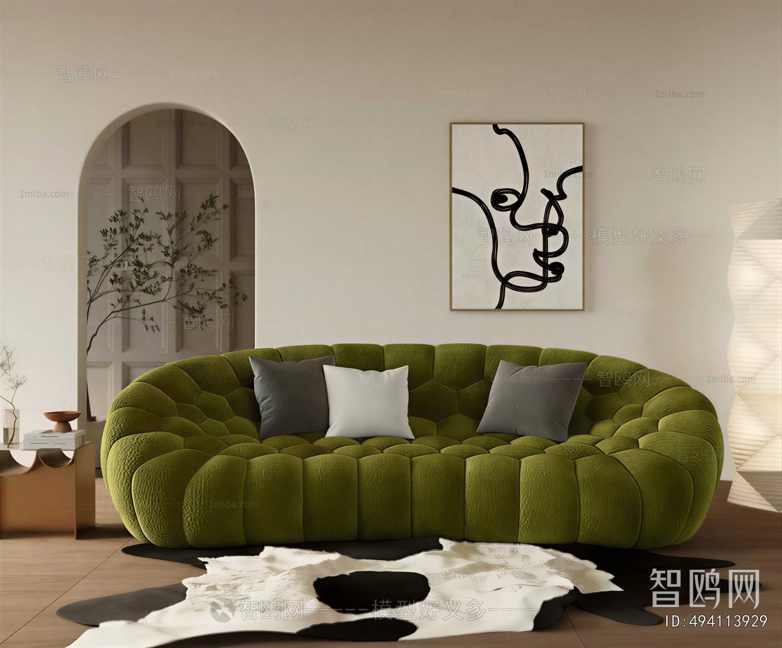 Modern Three-seat Sofa