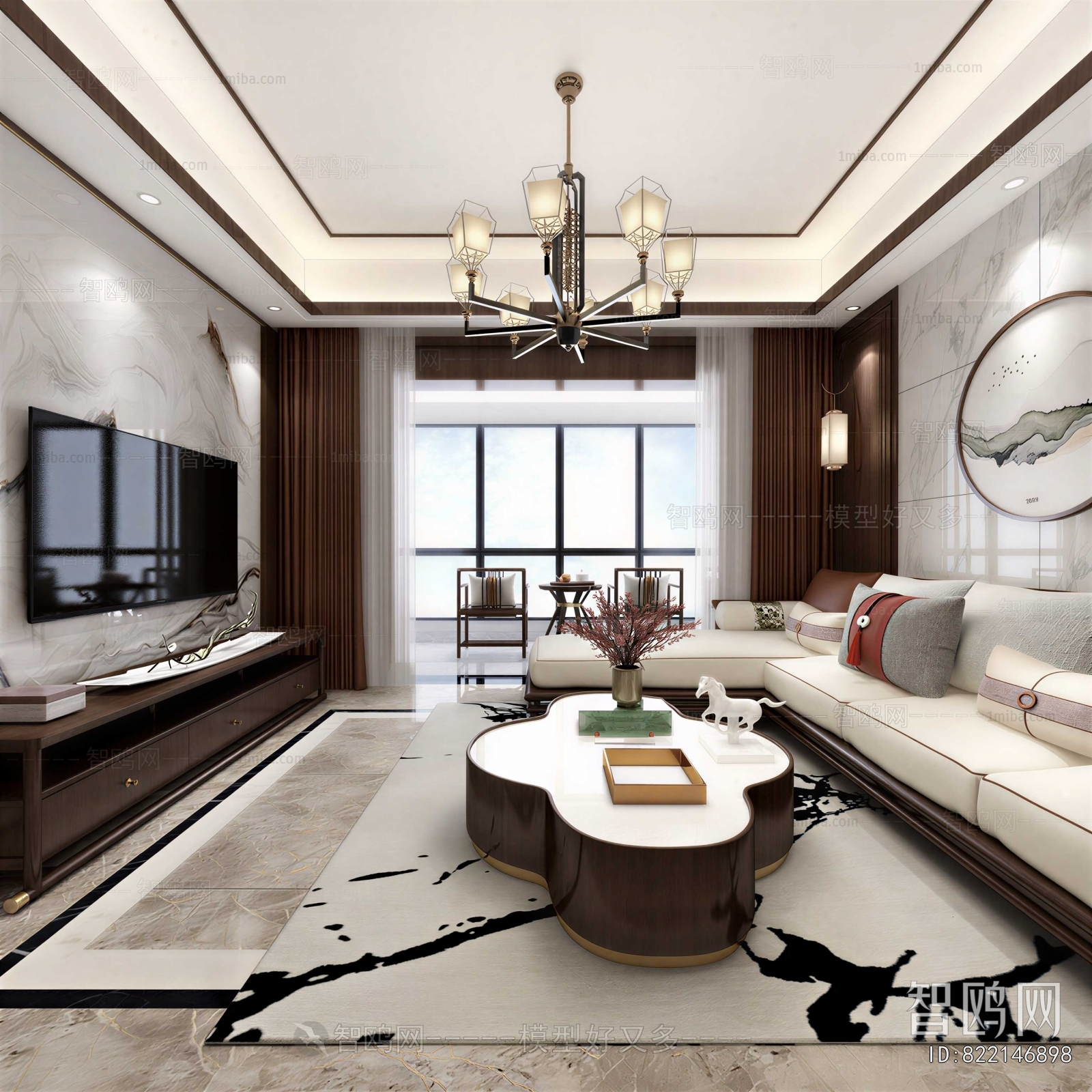 New Chinese Style A Living Room