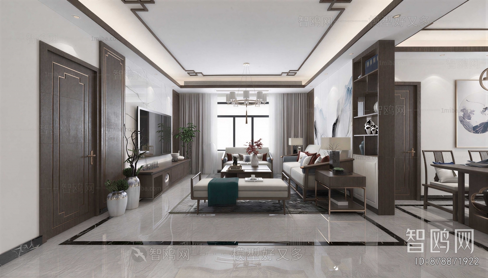 New Chinese Style A Living Room