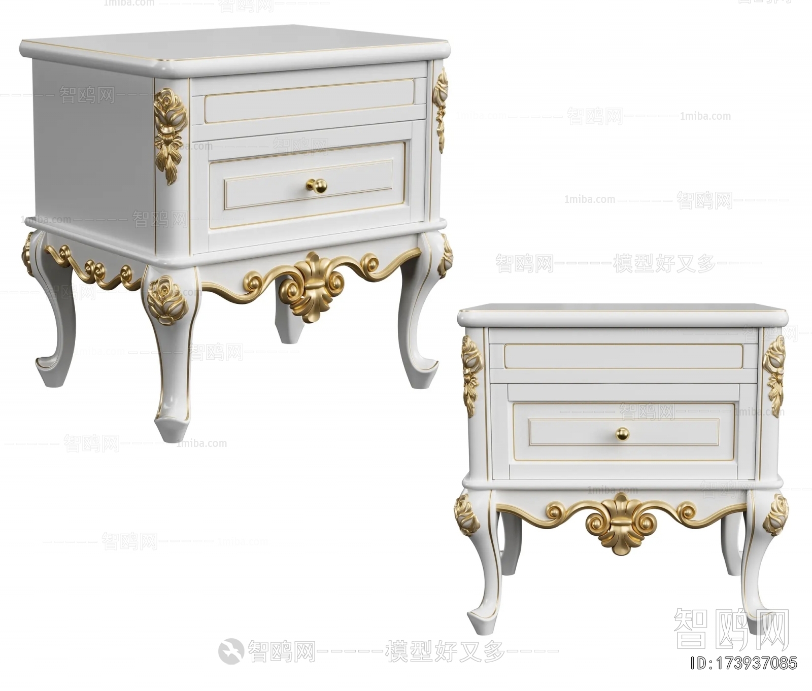 French Style Bedside Cupboard