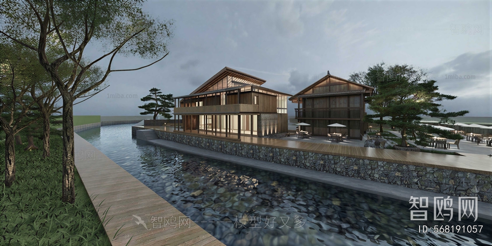 New Chinese Style Appearance Of Commercial Building