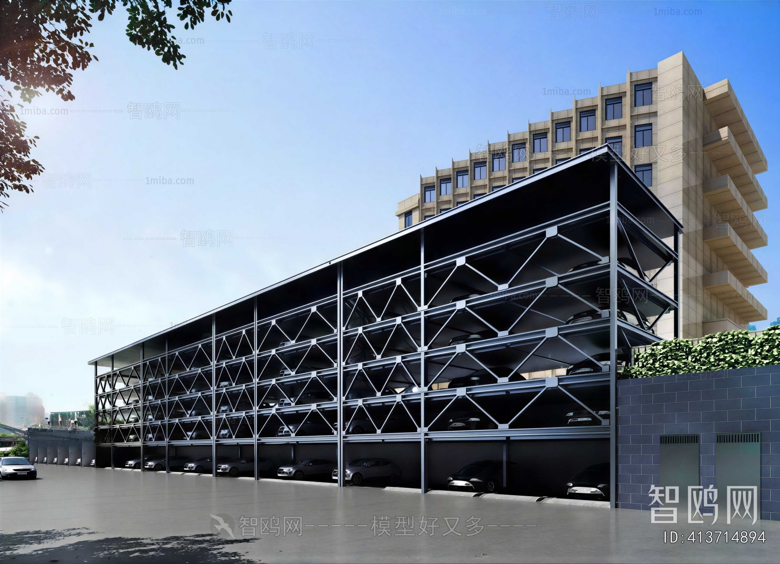 Modern Outdoor Parking Lot