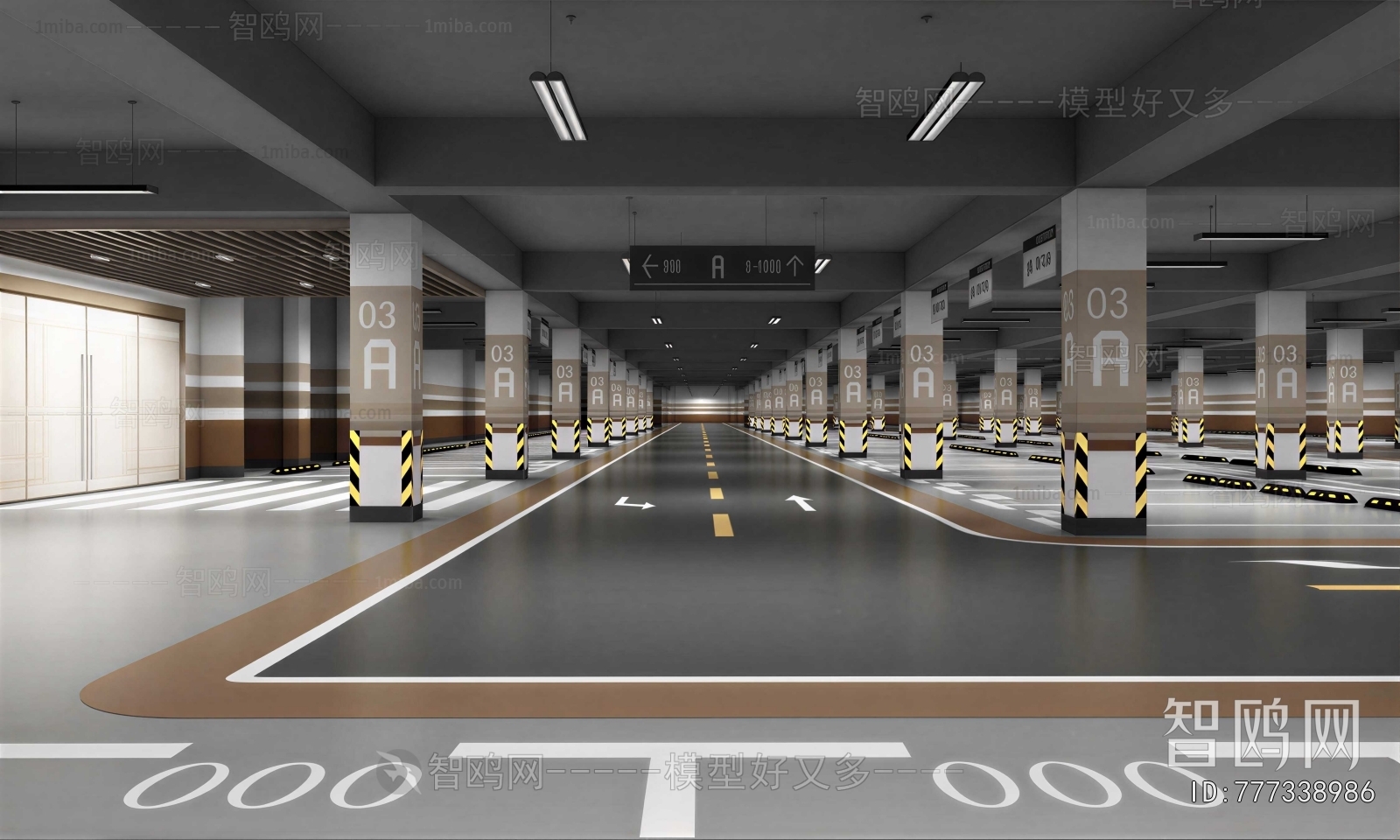 Modern Underground Parking Lot