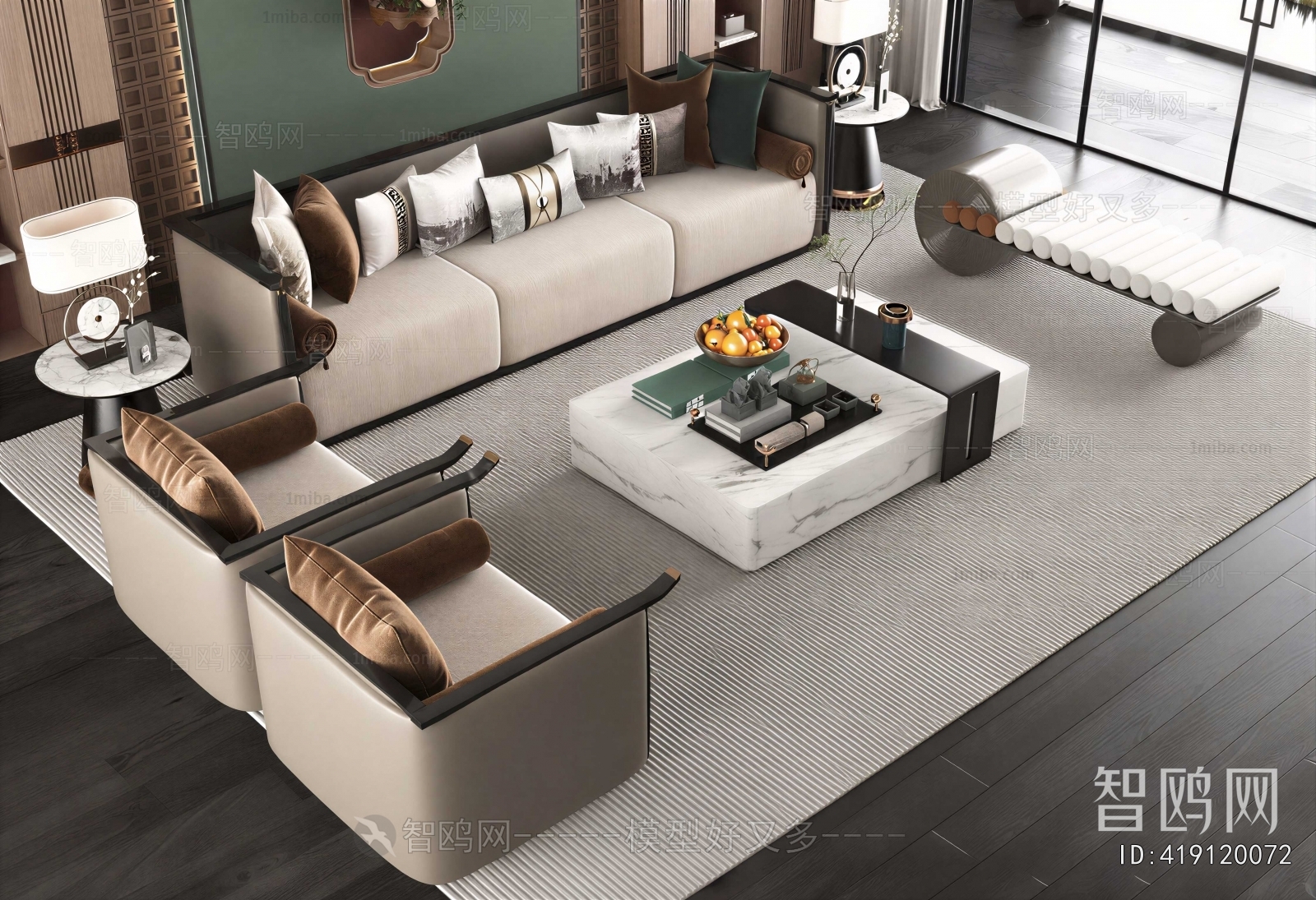 New Chinese Style Sofa Combination