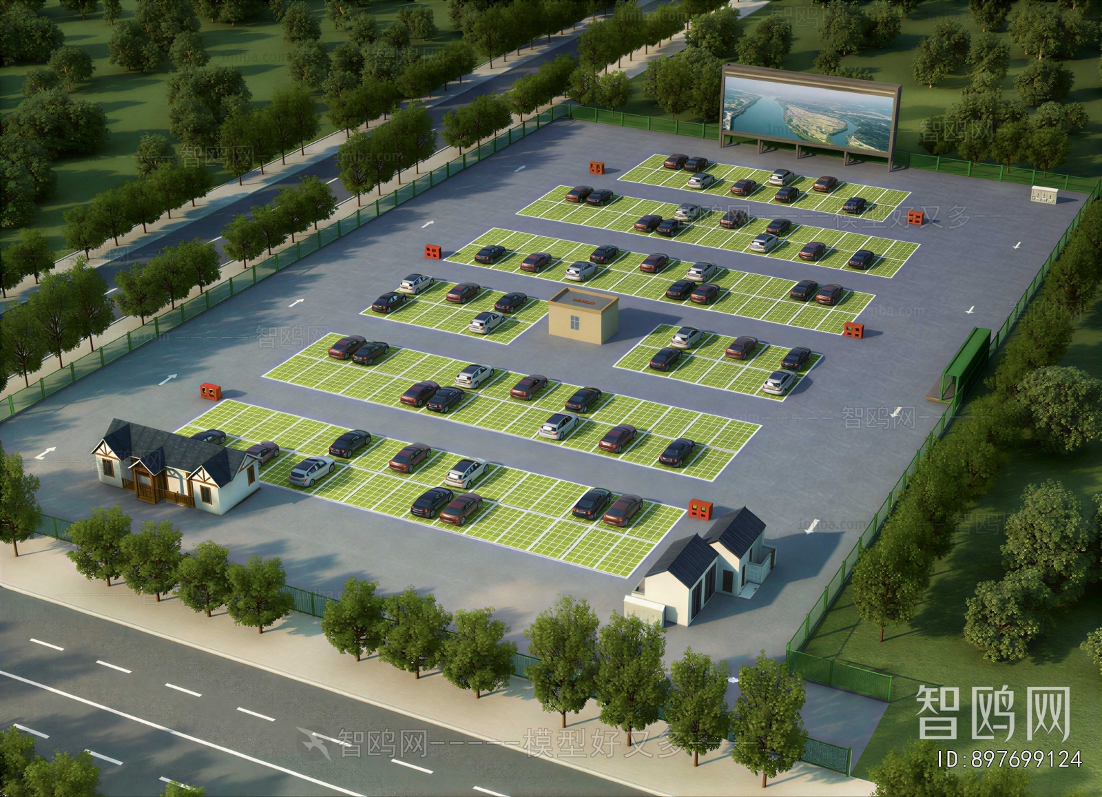 Modern Outdoor Parking Lot