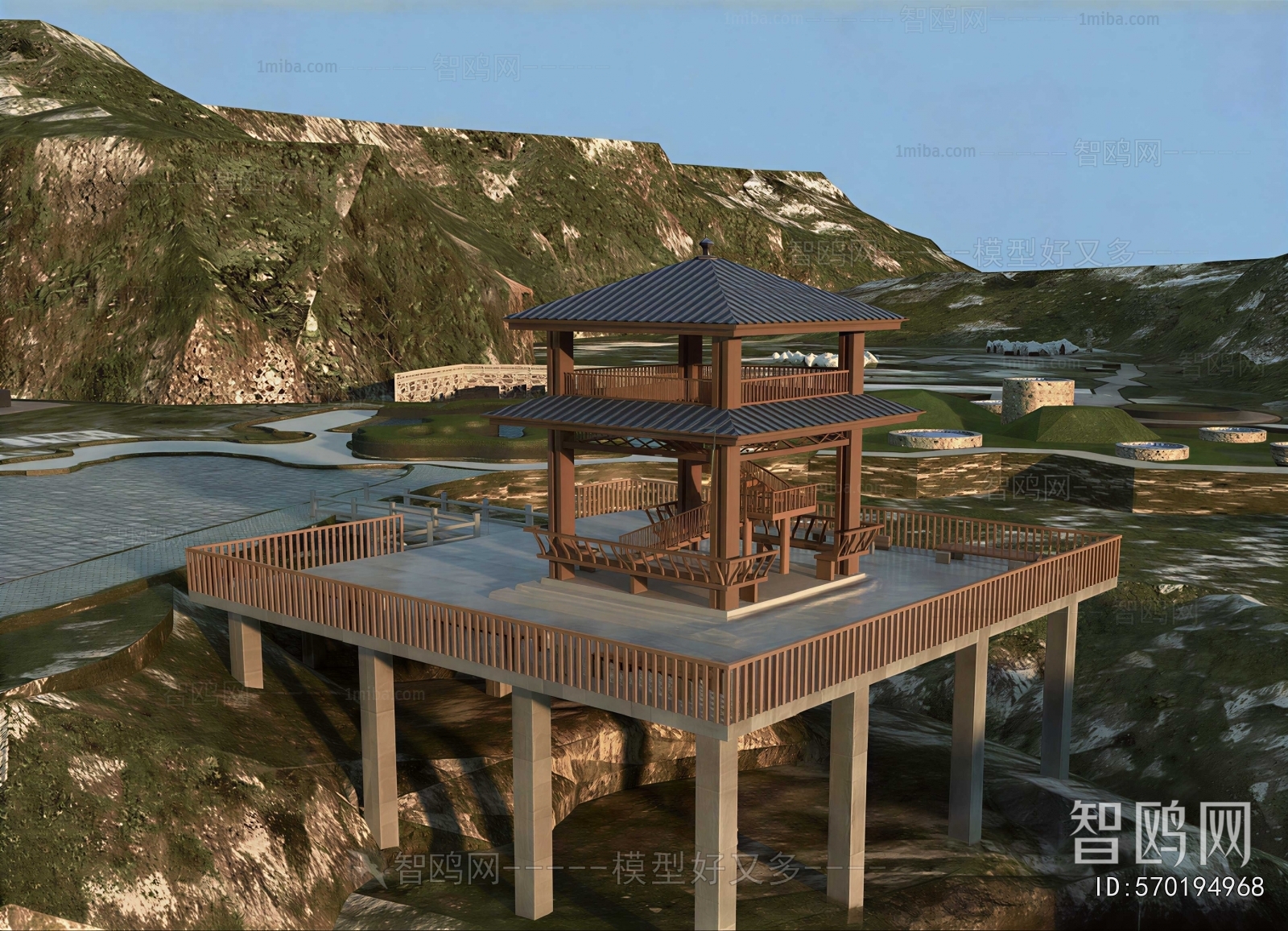 New Chinese Style Ancient Architectural Buildings
