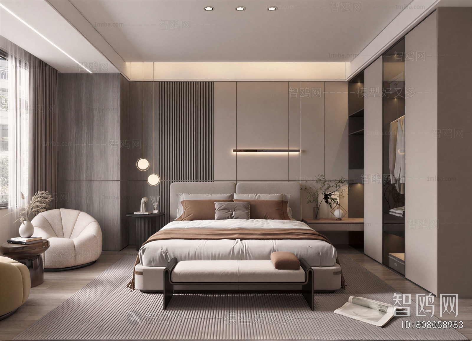 Modern Wabi-sabi Style Bedroom