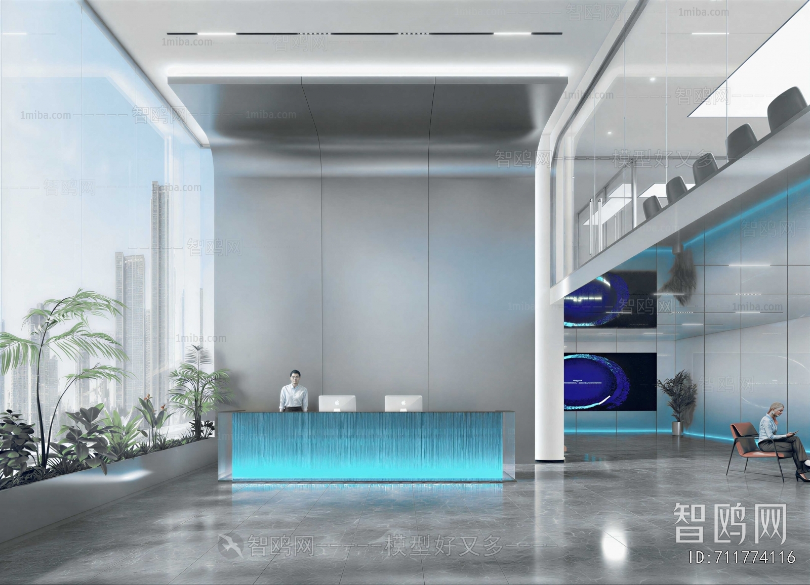 Modern Office Reception Desk