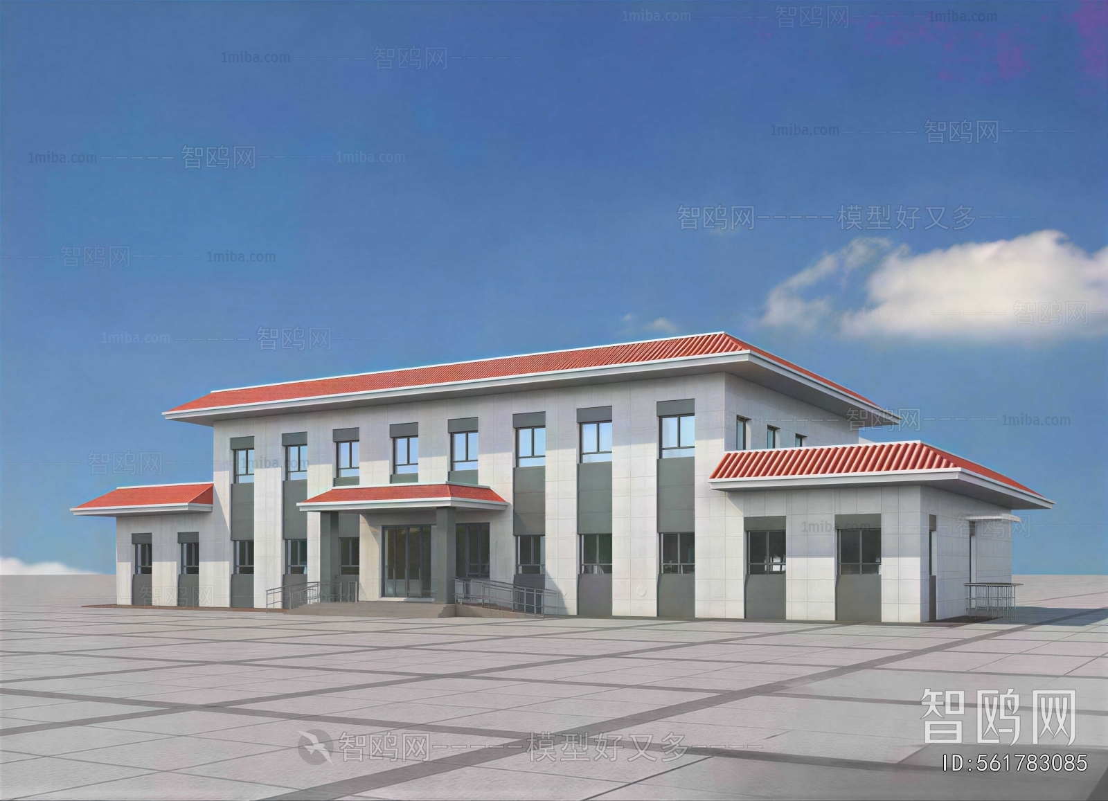 New Chinese Style Appearance Of Commercial Building