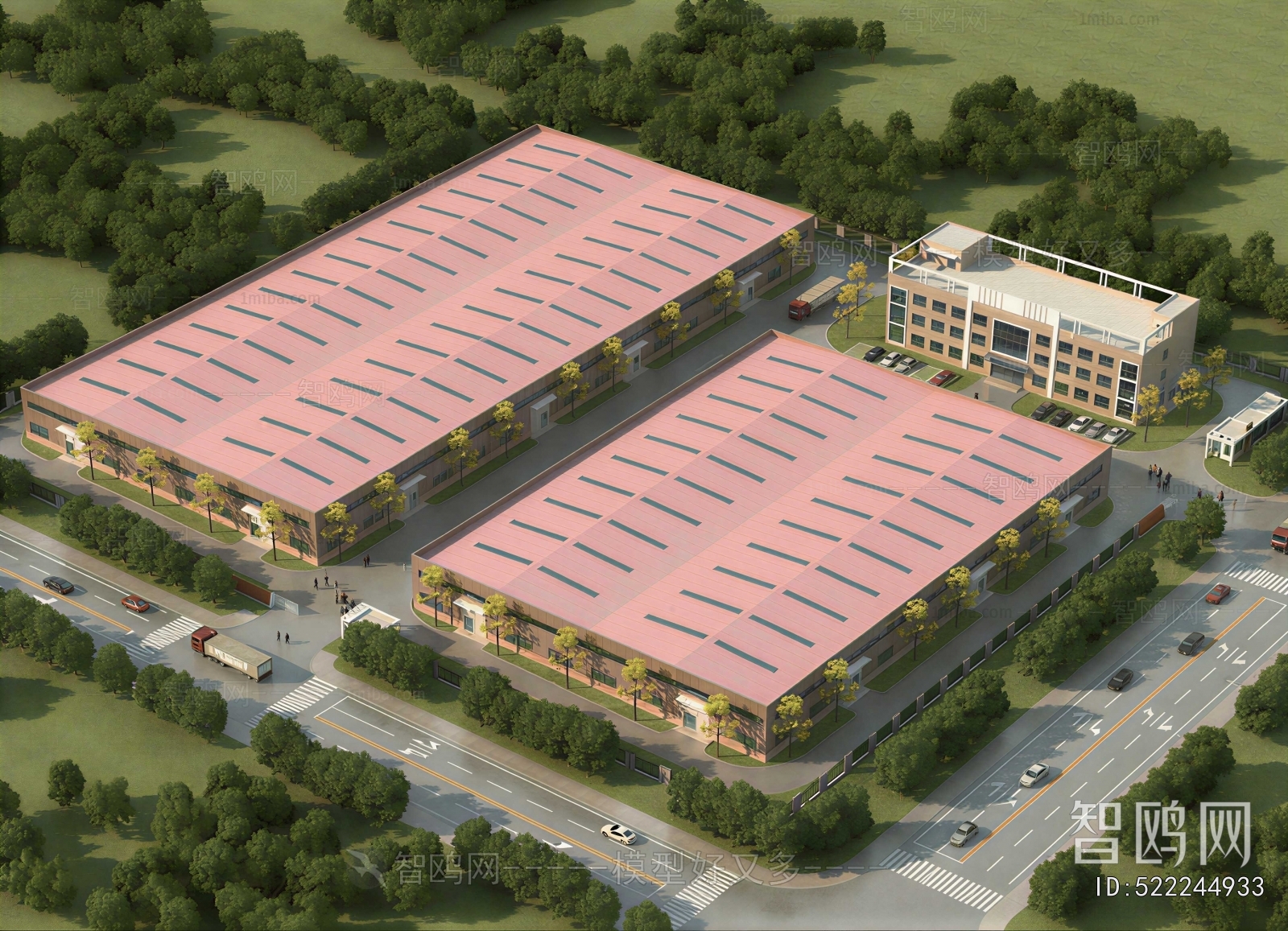 Modern Architectural Bird's-eye View Planning
