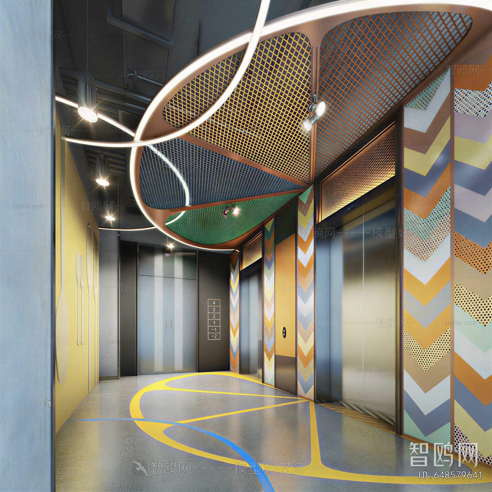 Modern Office Elevator Hall