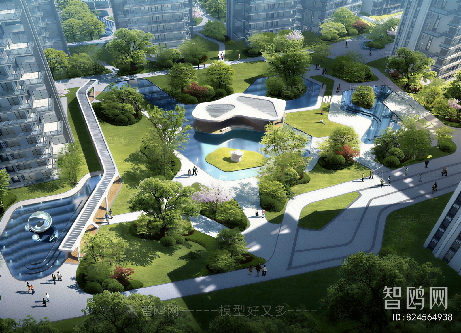 Modern Architectural Bird's-eye View Planning
