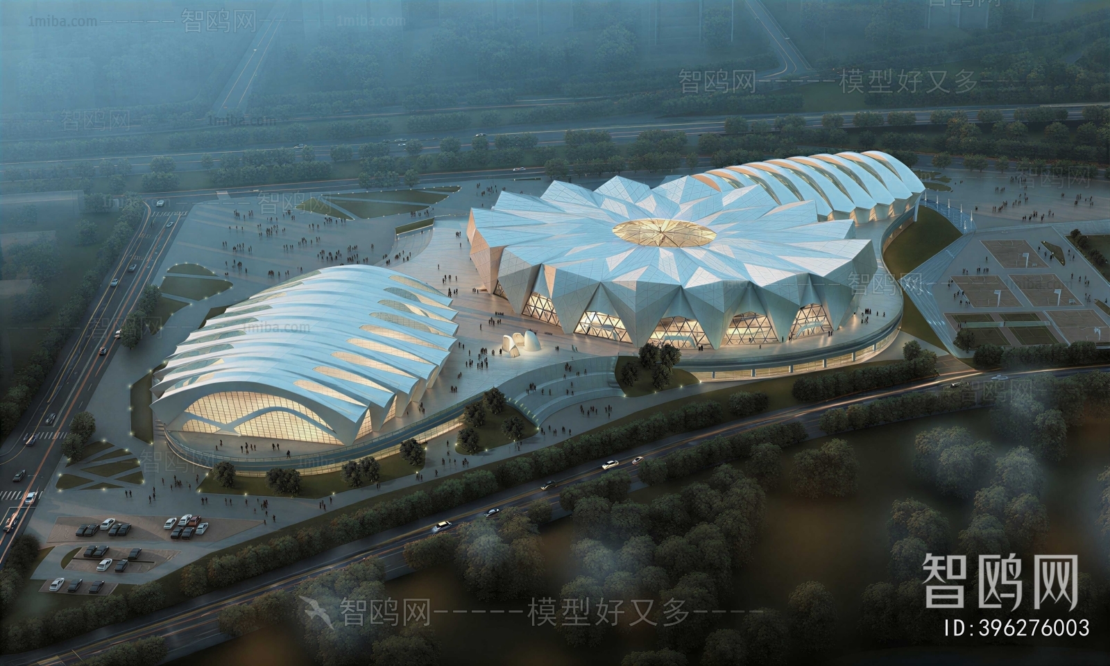 Modern Architectural Bird's-eye View Planning