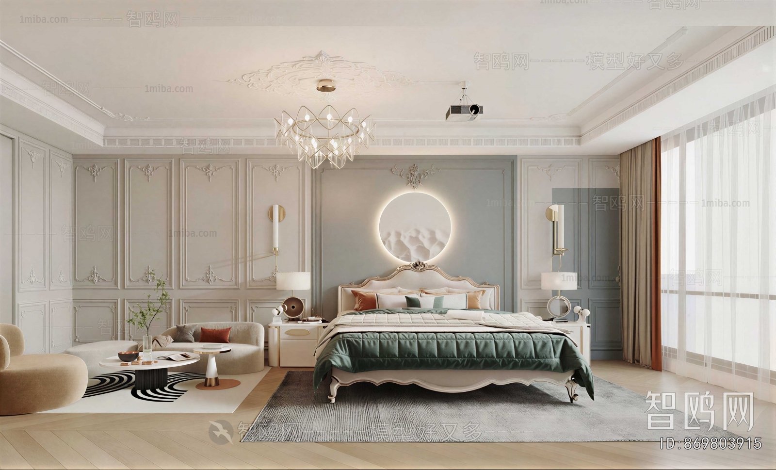 Simple European Style Bedroom