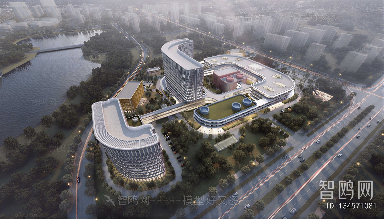 Modern Architectural Bird's-eye View Planning