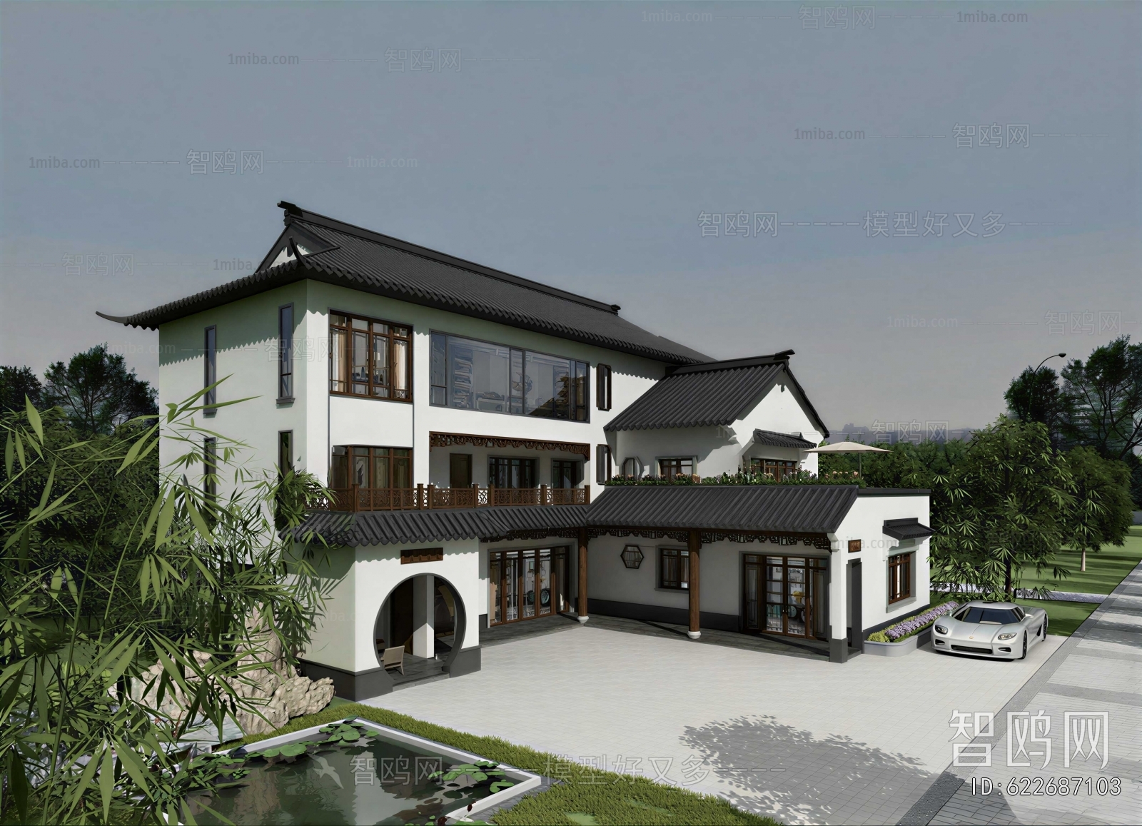 New Chinese Style Villa Appearance