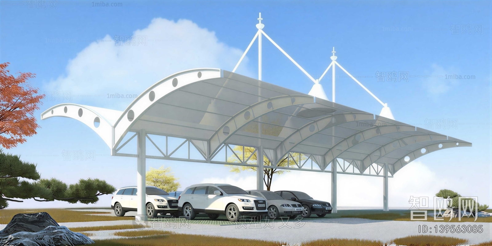 Modern Outdoor Parking Lot