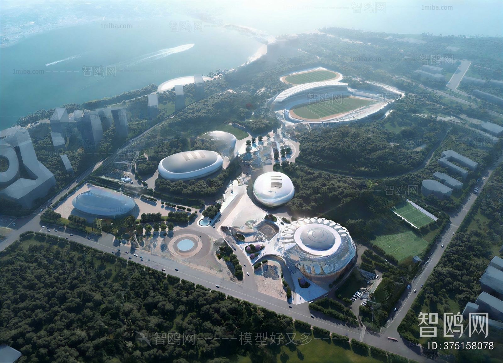 Modern Architectural Bird's-eye View Planning