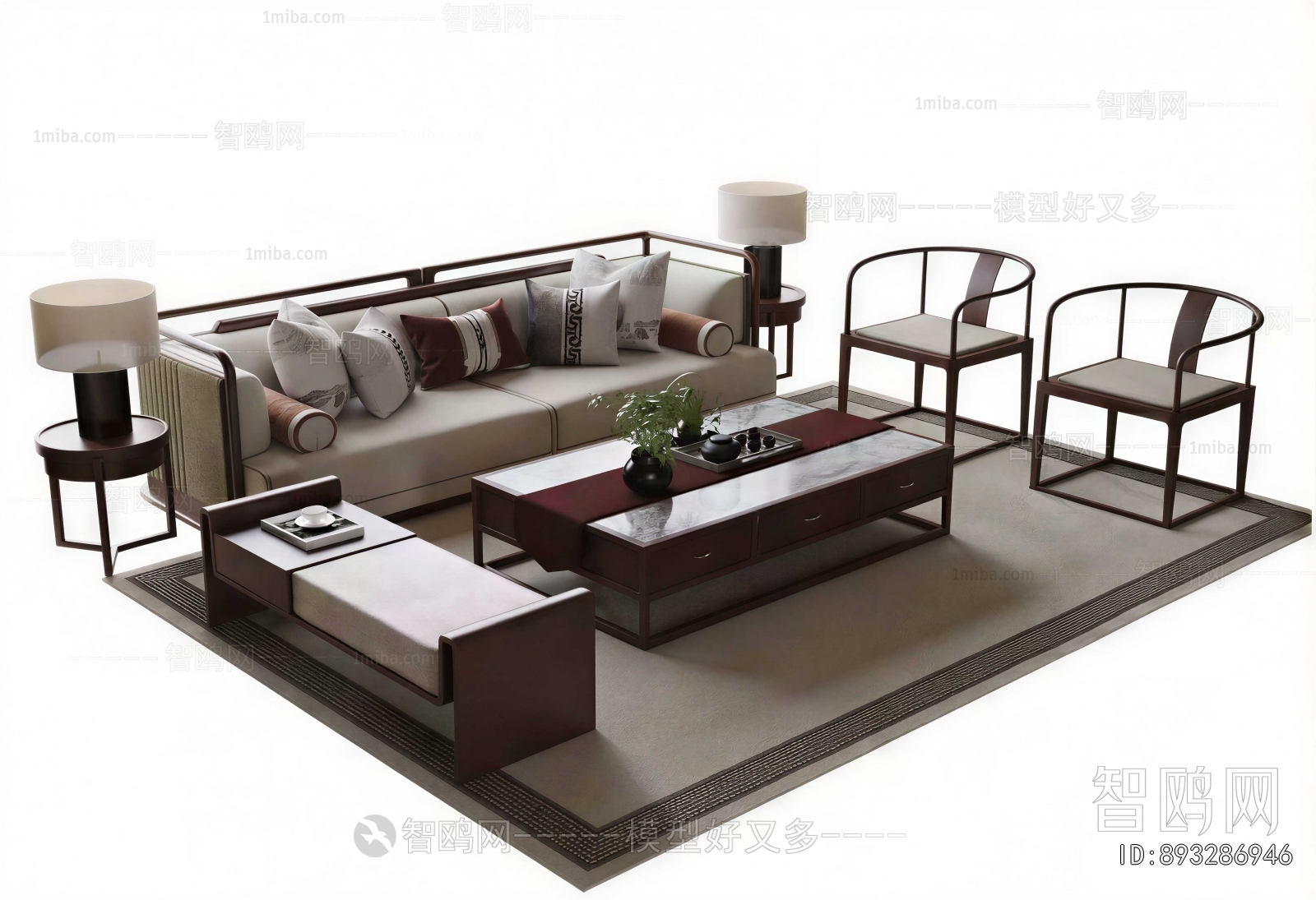New Chinese Style Sofa Combination