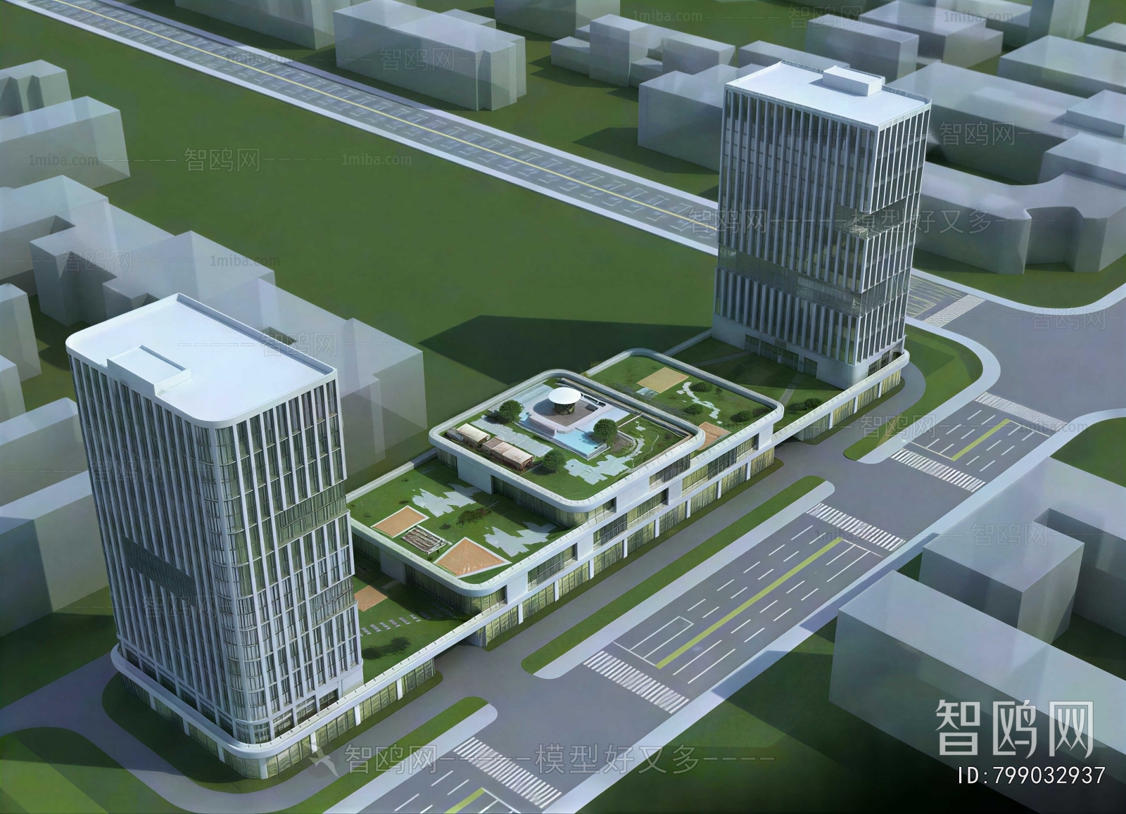 Modern Architectural Bird's-eye View Planning