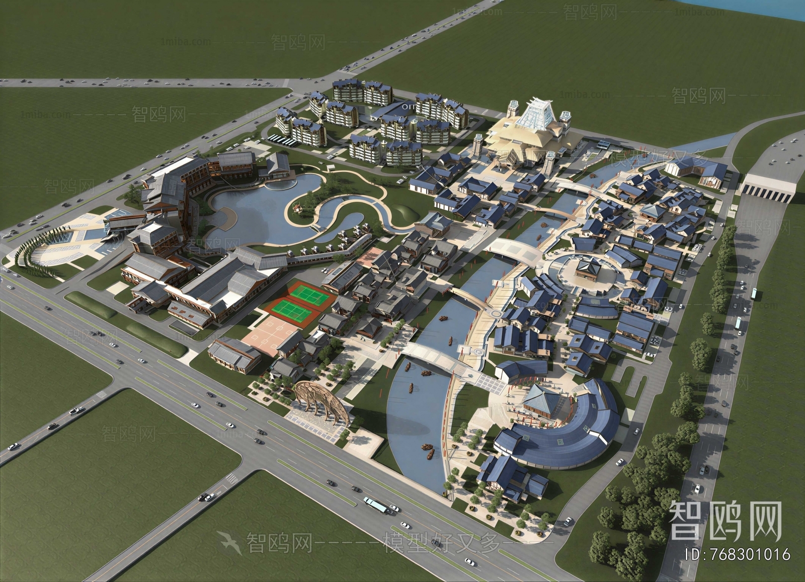 Modern Architectural Bird's-eye View Planning
