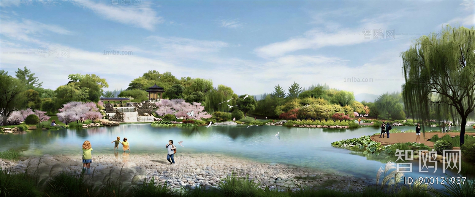 New Chinese Style Park Landscape