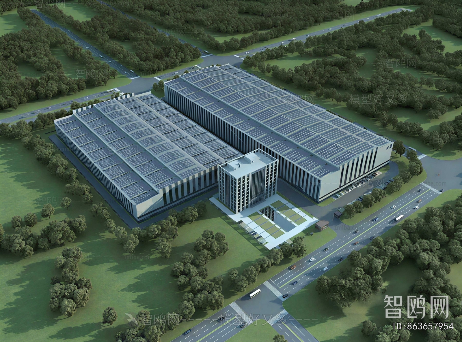 Modern Architectural Bird's-eye View Planning