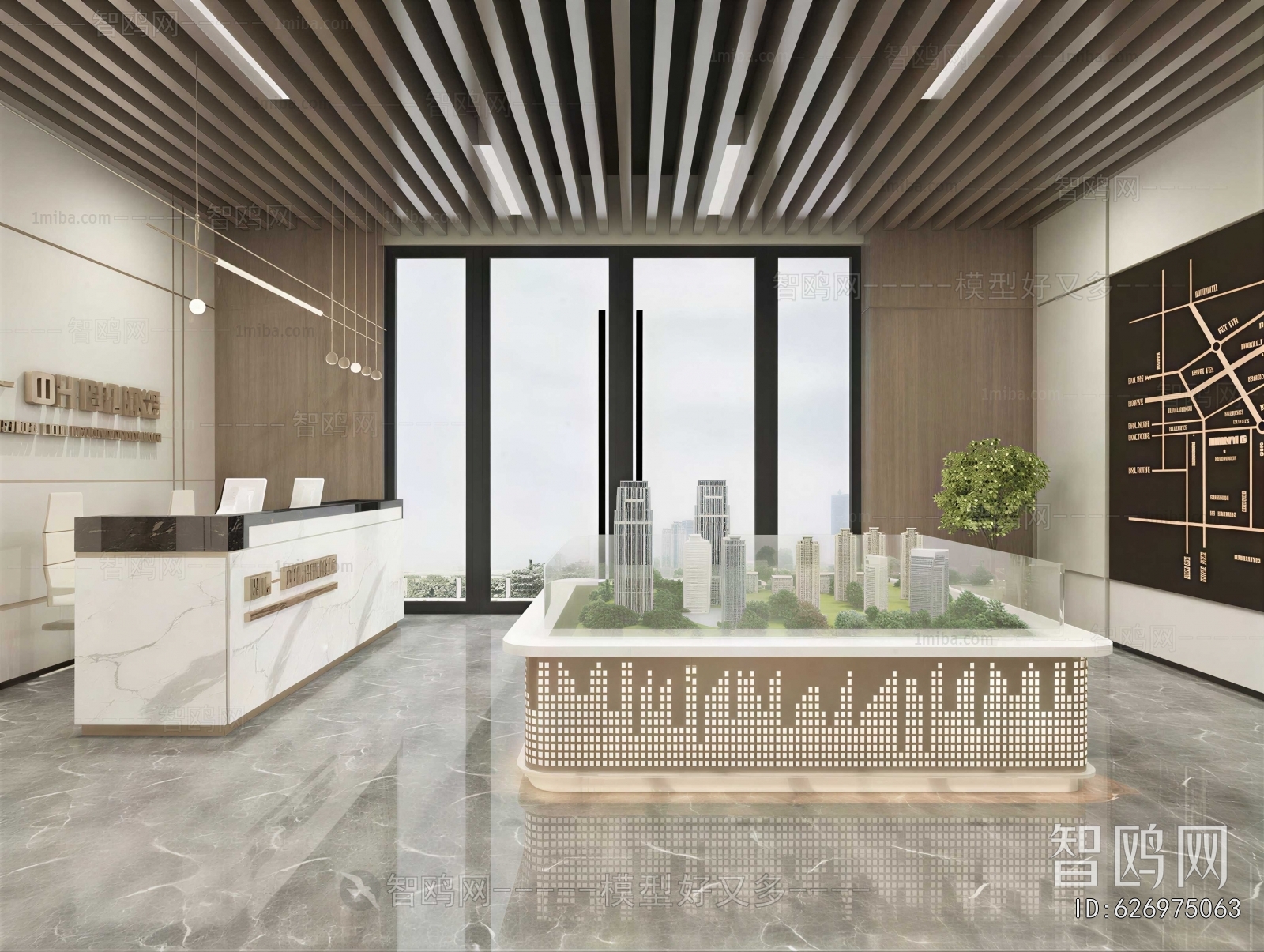 Modern Office Reception Desk