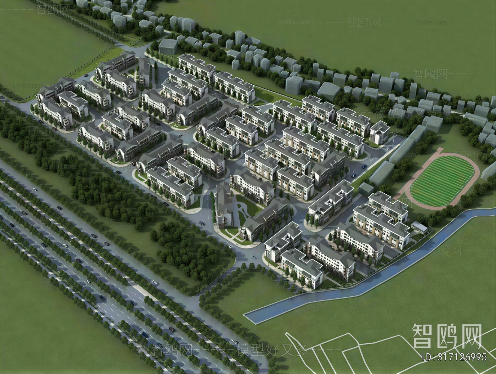 Modern Architectural Bird's-eye View Planning