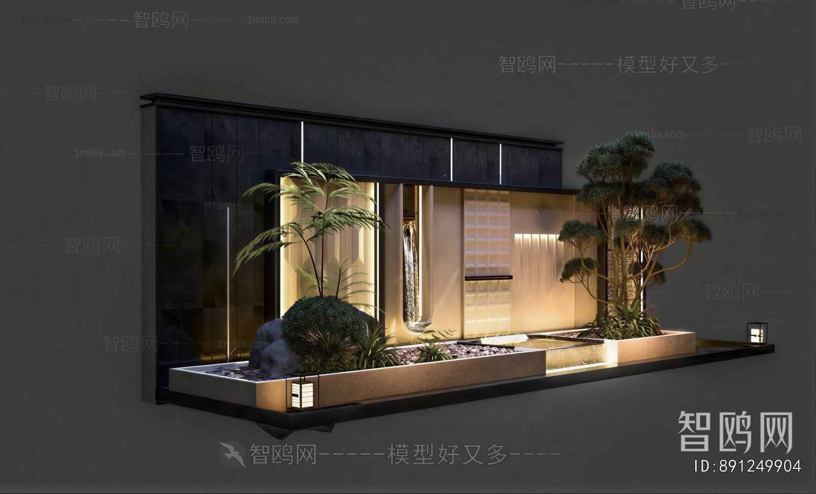 New Chinese Style Rockery Waterscape