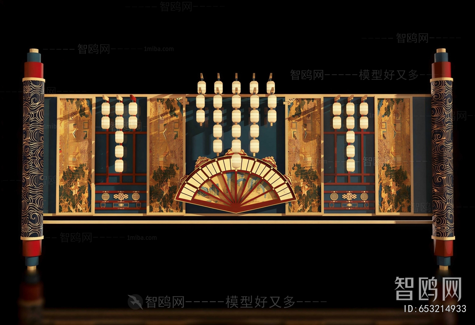 New Chinese Style TV Wall