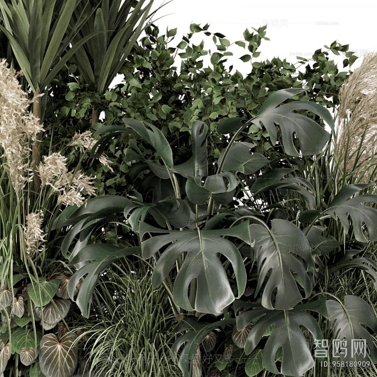 Modern Flowers And Grass
