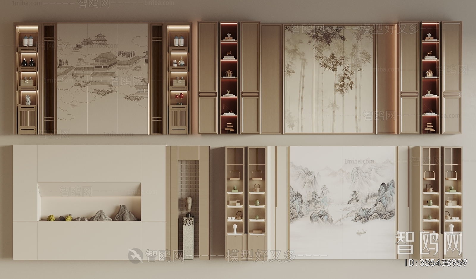 New Chinese Style TV Wall