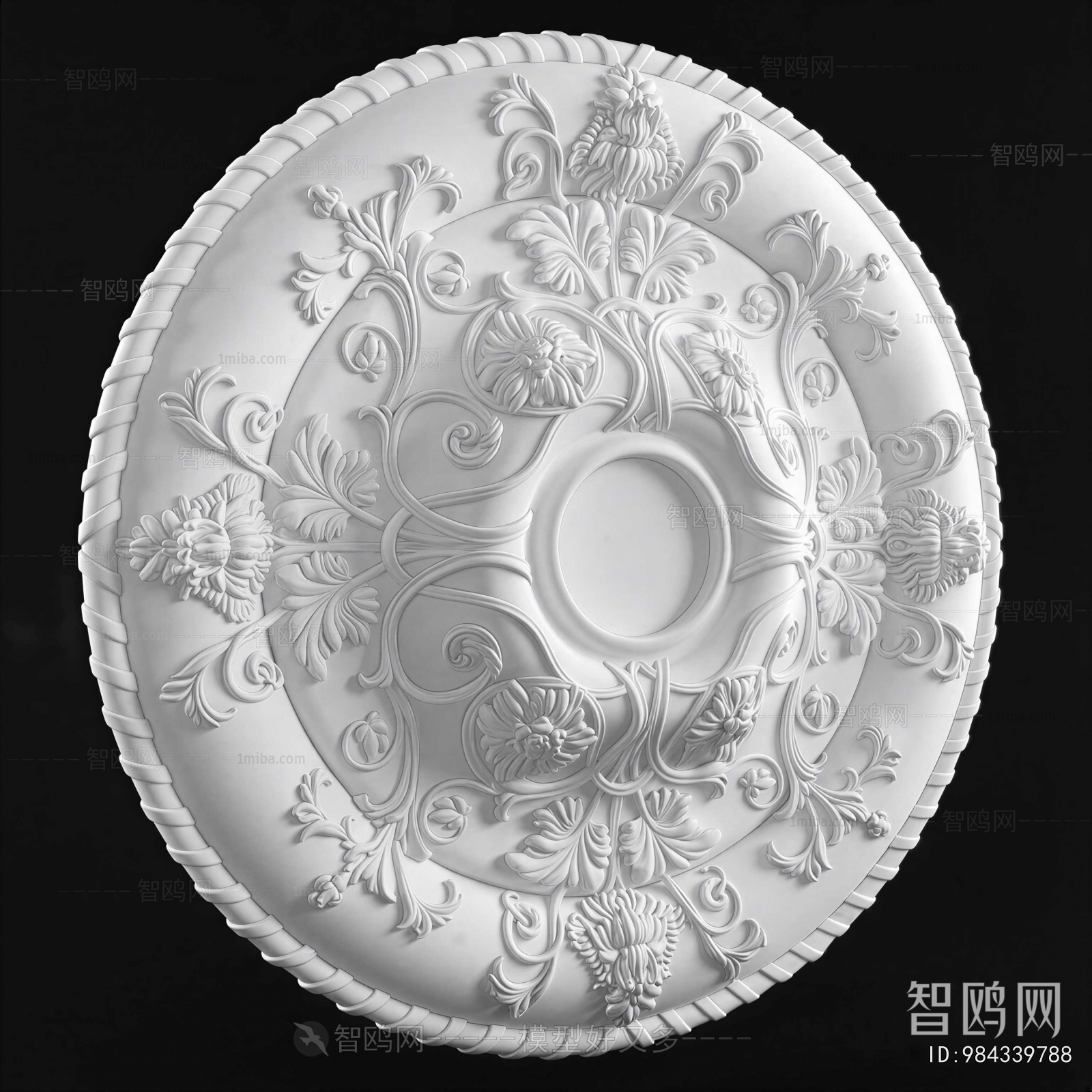 European Style Plaster Carved Top Plate